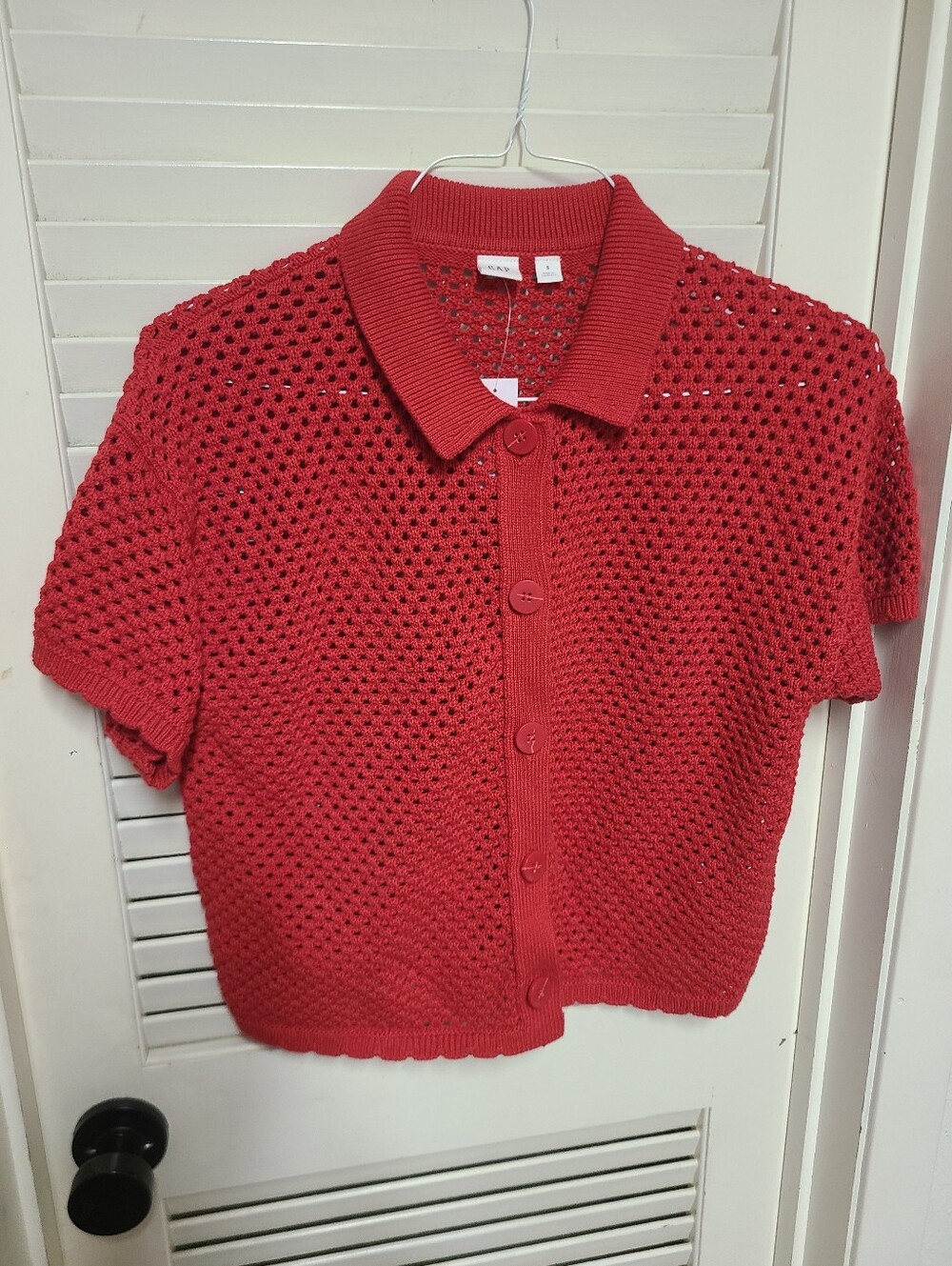 Gap Crochet Knit Button Down Shirt Top